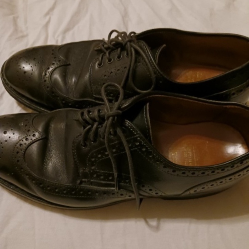 Allen Edmonds Tate Wingtip Brogue Dress Shoes - Black - Size 9 - D